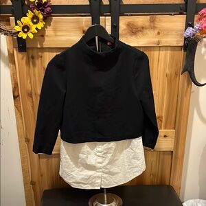 Vince Camuto Black and White Layered Blouse